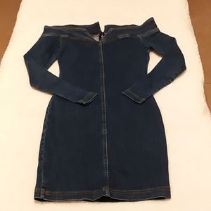 Brand new off-the-shoulder denim dress